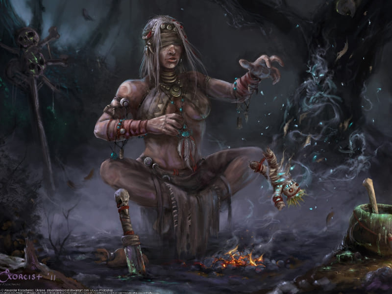 Ilustração de um xamã indígena fazendo magia. A foto ilustra este artigo do site Ori Mystyco.