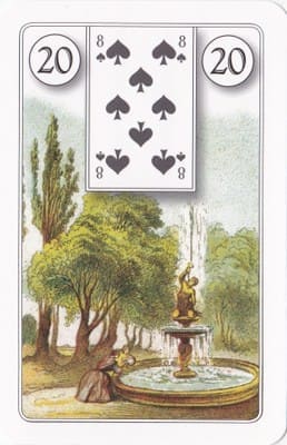 Imagem da Carta 20 do Baralho Cigano: O Jardim. A foto ilustra o artigo Significado das Cartas do Baralho Cigano ou Petit Lenormand do site Ori Mystyco.