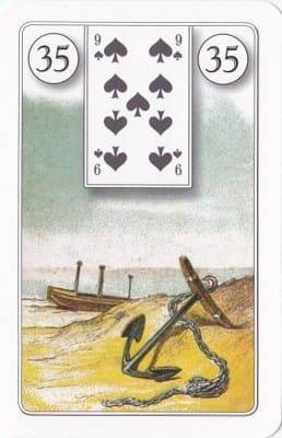 Imagem da Carta 5 do Baralho Cigano: A Âncora. A foto ilustra o artigo Significado das Cartas do Baralho Cigano ou Petit Lenormand do site Ori Mystyco.