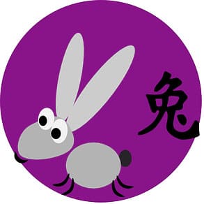 Ícone com ilustração do Signo do Coelho no Horóscopo Chinês. A foto é usada para ilustrar o artigo O Horóscopo chinês: aprenda como ele funciona do site Ori Mystyco.