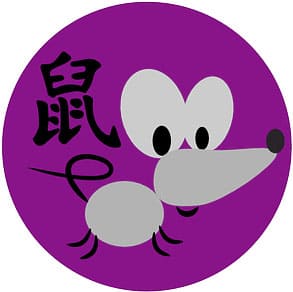 Ícone com ilustração do Signo do Rato no Horóscopo Chinês. A foto é usada para ilustrar o artigo O Horóscopo chinês: aprenda como ele funciona do site Ori Mystyco.