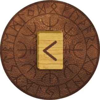 Imagem com runa Kenaz. A imagem ilustra o artigo O Significado das Runas Nórdicas e seus Símbolos do site Ori Mystyco.